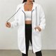 thumbnail image 1 of HongQid Women's Zip Up Hoodies Long Sleeve Long Tunic Sweatshirts Oversized Casual Waffle Fall Jacket Coat with Pocket, 1 of 5