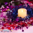 thumbnail image 2 of PMU 25 Ft Hot Pink Star Garland – Shiny Tinsel Wire Garland for Christmas, Halloween, Wedding & Birthday Party Decor, Holiday Garlands Ornament for Festive Home Decoration, 2 of 7