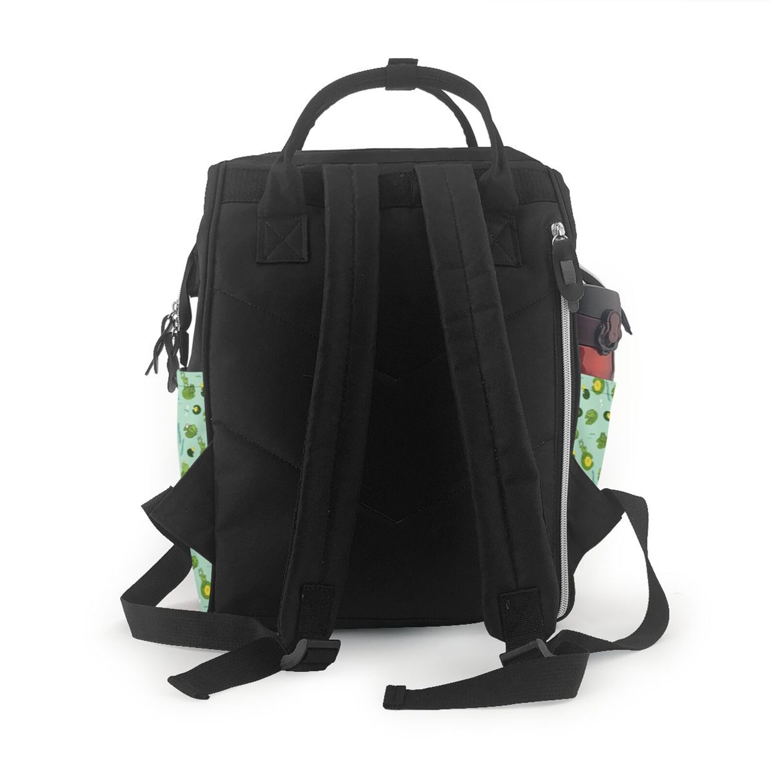 Fuzoiu Froggs In The Lake Print Diaper Bag Backpack,Baby Essentials Travel Tote,Multi function Waterproof Diaper Bag, Travel Essentials Baby Bag - Unisex