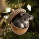 thumbnail image 5 of Adorno de árbol de Navidad del bosque | Decoración de animales del bosque hecha a mano: zorro dormido, búho, conejito, erizo | Acrílico | 4 pulgadas | Acento rústico para casa de vacaciones, 5 of 9