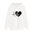 thumbnail image 2 of Aboser Plus Size Hoodies for Women Pullover Graphic Long Sleeve Workout Tops Casual Drawstring Hooded Blouses Oversized Sweatshirts, 2 of 4