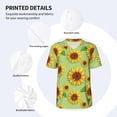 thumbnail image 3 of Picia Sunflower Leaves Pattern Mens Polo Shirts Quick Dry Short Sleeve Golf T Shirt Performance Moisture Wicking Casual Workout Baseball T-shirt-Medium, 3 of 7