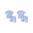thumbnail image 2 of Cenuakty LIttle Kids 12M-5T Baby Boy 4th of July Outfit Striped Embroidered Button Down Short Sleeve Tops and Shorts 2 Pcs Set, 2 of 9