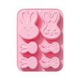 thumbnail image 1 of Cake for Cake Moding Rabbit Shape Silicone Bakeware Set in 2 Sizes Even 6 Cavities for Dessert Making Kitchen for Decorating and Party, 1 of 7