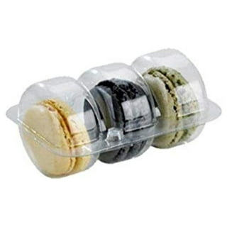 Macaron Boxes for Macaron Packaging, 20 Pack 2 x 2 x 3 Inch Wedding Gift  Boxes with Shell Gold Foil Design Clear Boxes for Party Favors