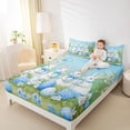 thumbnail image 4 of Erosebridal Blue Bow Rabbit Kid Full Size Sheets, Easter Eggs Flower Bed Sheets, 4pcs, 4 of 5