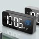 thumbnail image 5 of Reloj eléctrico con alarma LED, multifuncional, exquisita superficie de espejo, silencioso, para mesita de noche, decoración del hogar, dormitorio, oficina, color negro, 5 of 5