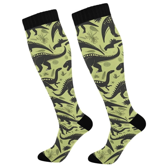 joogoo Dinosaurs Forest Long Socks Women Men Knee High Sock