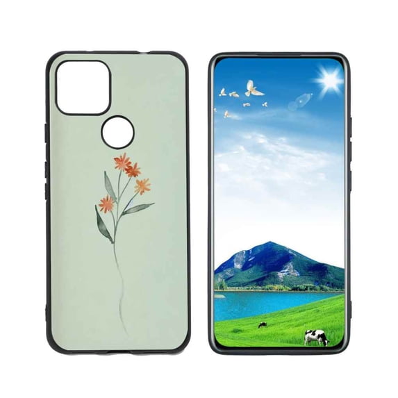 Compatible with Google Pixel 5A 5G Phone Case, Minimalist-Watercolour-Flower-7 Case Silicone Protective for Teen Girl Boy Case for Google Pixel 5A 5G