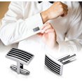 thumbnail image 2 of 5 Pares De Gemelos, Lictin Gemelos para Hombre para Camisa, Movimiento De Reloj, Acero Inoxidable, para Bodas, Negocios, Comerciales oso de fresa Electrónica, 2 of 5