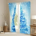 thumbnail image 3 of jejeloiu Chic Christmas Tree Blackout Curtains Set of 2 (52x84 Each),Merry Xmas Window Curtains,Dreamy Blue Curtains and Drapes For Girl Teens,Luxury Bedroom Decor, 3 of 6