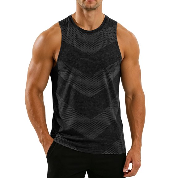 Workout Tank Tops for Men Moisture Wicking Quick Dry Sleeveless Sjirts Breathable Cut Off Muscle Gym Workout Running Mesh Shirt for Summer