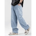 thumbnail image 4 of EMMIOL Men's Baggy Wide Leg Striped Skater Y2k Oversized Streetwear Denim Pants, 4 of 6