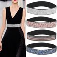 thumbnail image 5 of 2 Pcs Strass Incrustés de Diamants Taille Élastique Large flash Diamant Taille Élastique Assortie Mode A, 5 of 5