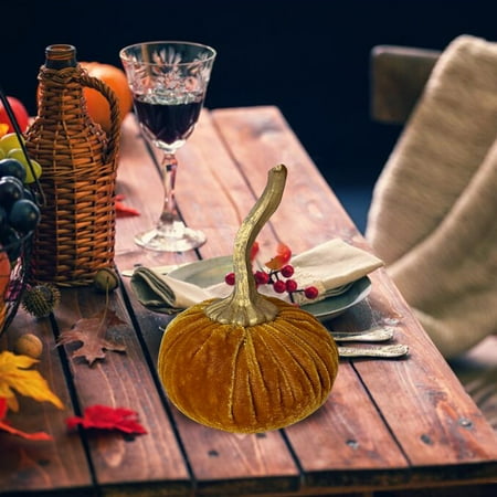

QLFSCXG (Flash Deals)Handmade Velvet Pumpkin Decorative Super Soft Pumpkin Delicate Decorative ornamentMulticolor5