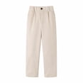 thumbnail image 5 of HILEELANG 4-15 Little/Big Boys and girls Chino Pants Straight Leg Button Front Twill School Uniform Everyday Wear Stone 1 Pack,Size 5-6T, 5 of 13