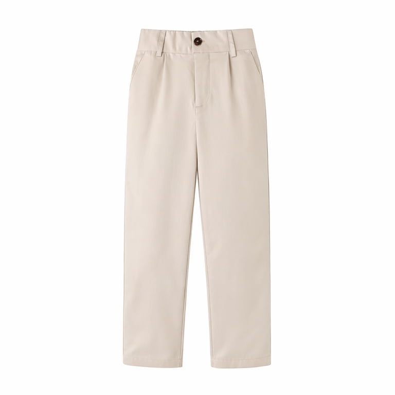 HILEELANG Kids Straight-Leg Chino Pants School Uniform photo 4