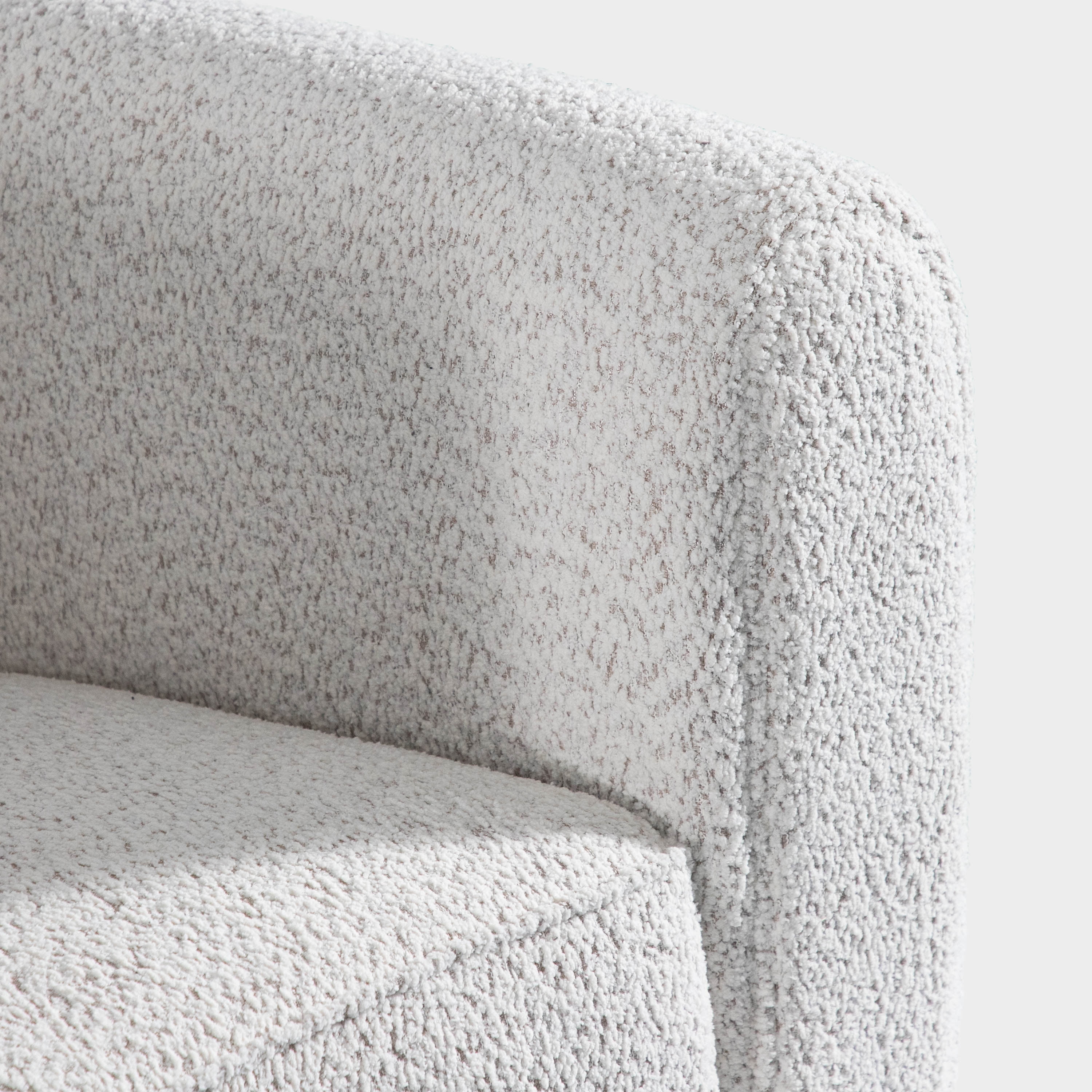 Furniture of America Nallia Tuxedo Style Upholstered Boucle Fabric White Loveseat