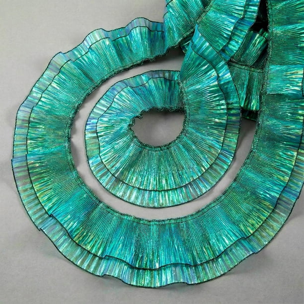 Cinta Ganeen de Organza Iridiscente Verde de 16 Yardas y 15 cm