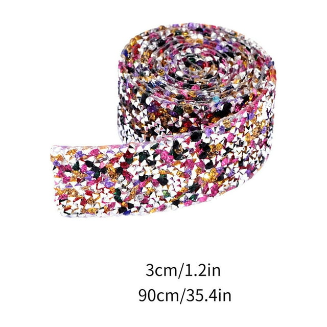 Rhinestone Ribbon Self-Adhesive Rhinestone Ribbon Drill Diy Paste Drill Cake Decoration Crafts Clothing Birthday Ornaments