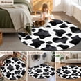 thumbnail image 5 of Round Rugs 6 Ft, Cow Printed Non Slip Area Rugs for Kitchen Bedroom Entryway, Farmhouse Black White Animals Textured Washable Carpet Runner Rug Floor Mats for Bedroom Home Decor, 5 of 8