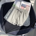 thumbnail image 1 of Pantalones cortos deportivos de cintura alta con cintura elástica para mujer, ropa exterior informal holgada, pantalones de pierna ancha, pijamas de verano para el hogar, 1 of 6