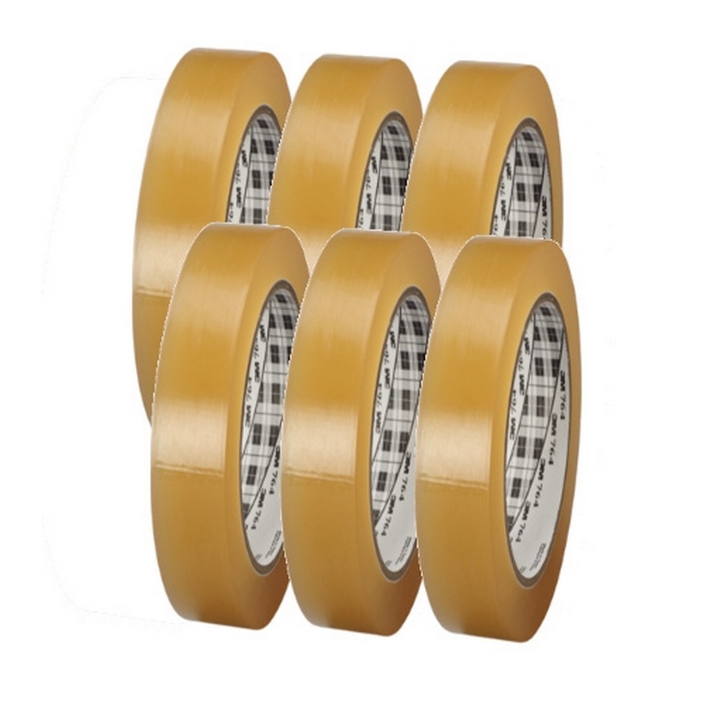 3M General Purpose Vinyl Tape 764 Clear 1" X 36 Yard Roll (6 Pack)