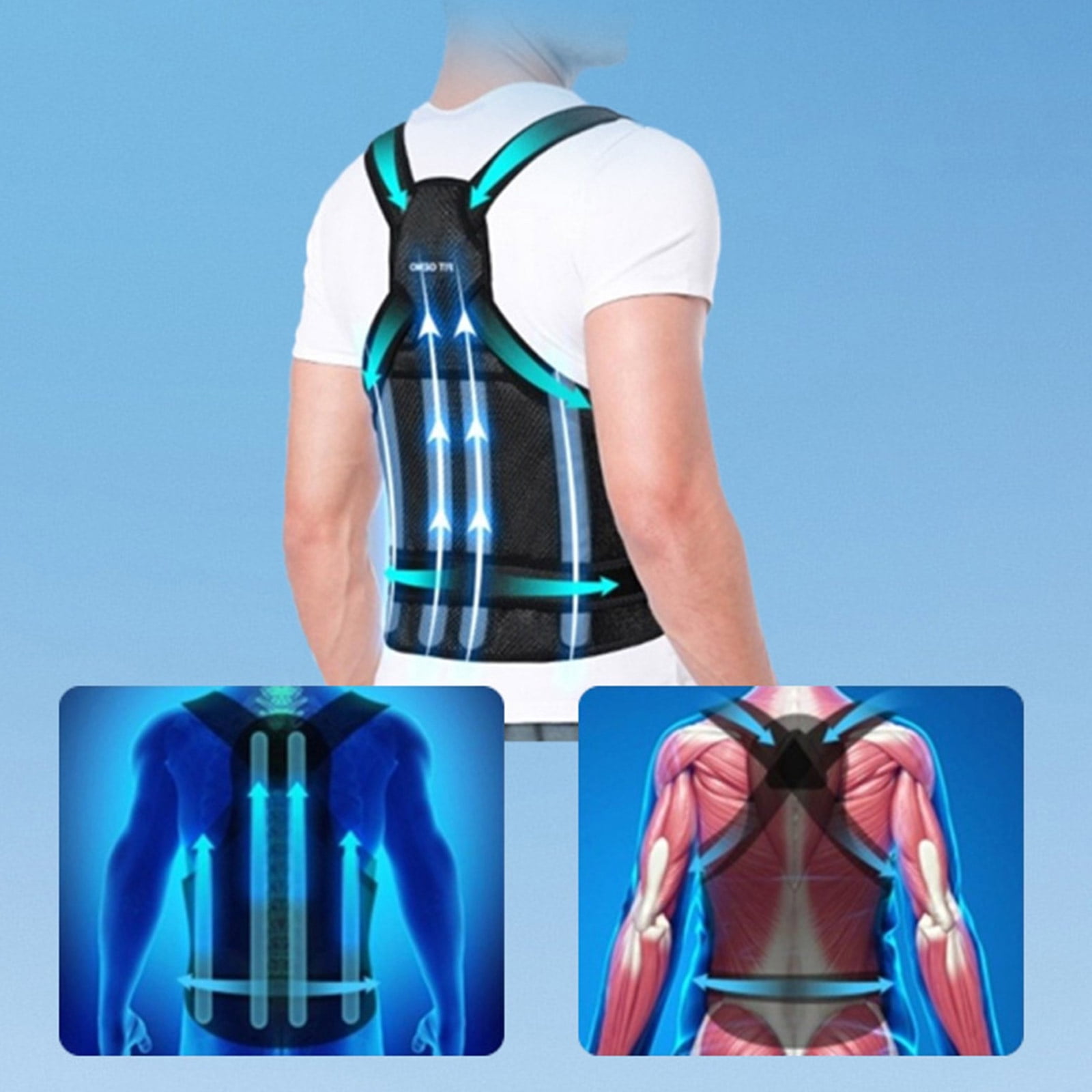 Ergonomic Back Postures Corrector for Reducing Back Discom Adjustable Back Support for Suitable for Worker and Students