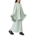 thumbnail image 7 of Mercatoo Muslim 2 Piece Set for Girls Hooded Hijab Appliqued Abaya Tube Skirt Ramadan Islami1 Outfits Kids Comfy Soft Eid Clothes, 7 of 7