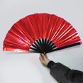 thumbnail image 4 of CSChome Folding Fan Folding Performance Prop: 13 Ribs Brilliant Color Transparent 13 Inch Large Shining Rave Hand Perfect Birthday Gift, 4 of 7