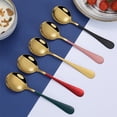 thumbnail image 3 of NUZYZ 5Pcs Spoons Desserts Ice Cream Coffee Stirring Spoons Stainless Steel Kitchen Tableware, 3 of 8