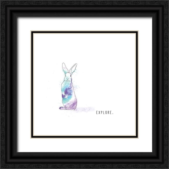 JMB Designs 12x12 Black Ornate Wood Framed with Double Matting Museum Art Print Titled - Explore
