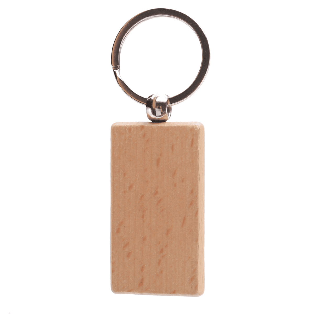 480Pcs Blank Rectangle Wooden Key Chain DIY Wood Keychains Key Tags Can Engrave DIY Gifts