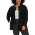 thumbnail image 4 of Matty M Women's Corduroy Cotton Blend Relaxed Fit Button Up Shirt Jacket-Black / M, 4 of 6