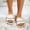 White, variant on USSUMA Slippers for Women Indoor Women's Fashionable and Casual Summer New Style Outdoor Flat Soft Bottom Beach Slippers Quick-On Patio Sandals Clearance Sales
