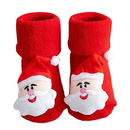 

Christmas Socks Autumn and Trumpet Socks Baby Winter Thickened Children New Colors Year Red Socks Full Bibs Boy Term Medium Tube Long Socks for S 4T Thickened Cotton Socks