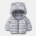 thumbnail image 2 of Zwiiyzr Kids Toddler Infant Winter Warm Hooded Boys Girls Puffer Coat Down Jacket Thick Coat Outwear Puffer Lightweight Trendy Padded Jacket Clothes Down Coat Baby Winter Clothes Gray, 2 of 3