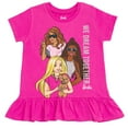 thumbnail image 2 of Barbie Peplum T-Shirt and Shorts Outfit Set Logo Toddler to Big Kid, 2 of 5