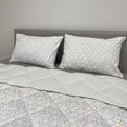 thumbnail image 2 of Geometric Comforter & Sham Bedding Set, Abstract Pastel Toned Pattern with Circles and Rounds Image, 3 pcs Duvet Set Microfiber Filling Quilt, 5 Sizes, Peach Dark Night Blue, by Ambesonne, 2 of 4