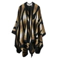 thumbnail image 2 of Poncho Cárdigan de Punto Capa Gran Tamaño Chal Bufanda Manta de Invierno Irregular Abirgo Suéter Elegante café Baoblaze Abrigo de chal cálido para mujer, 2 of 8
