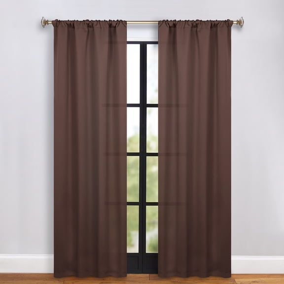 Bkue Nile Mills Modern, Classic Solid Semi Blackout Curtains, Set of 2, 36" x 84", Cappuccino