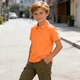 thumbnail image 6 of Tsesme 3 Pack Boys Button Short Sleeve Shirts, Kids Basic Collared Uniform Tops, Breathable Casual Back to School Tops 6T, 6 of 9
