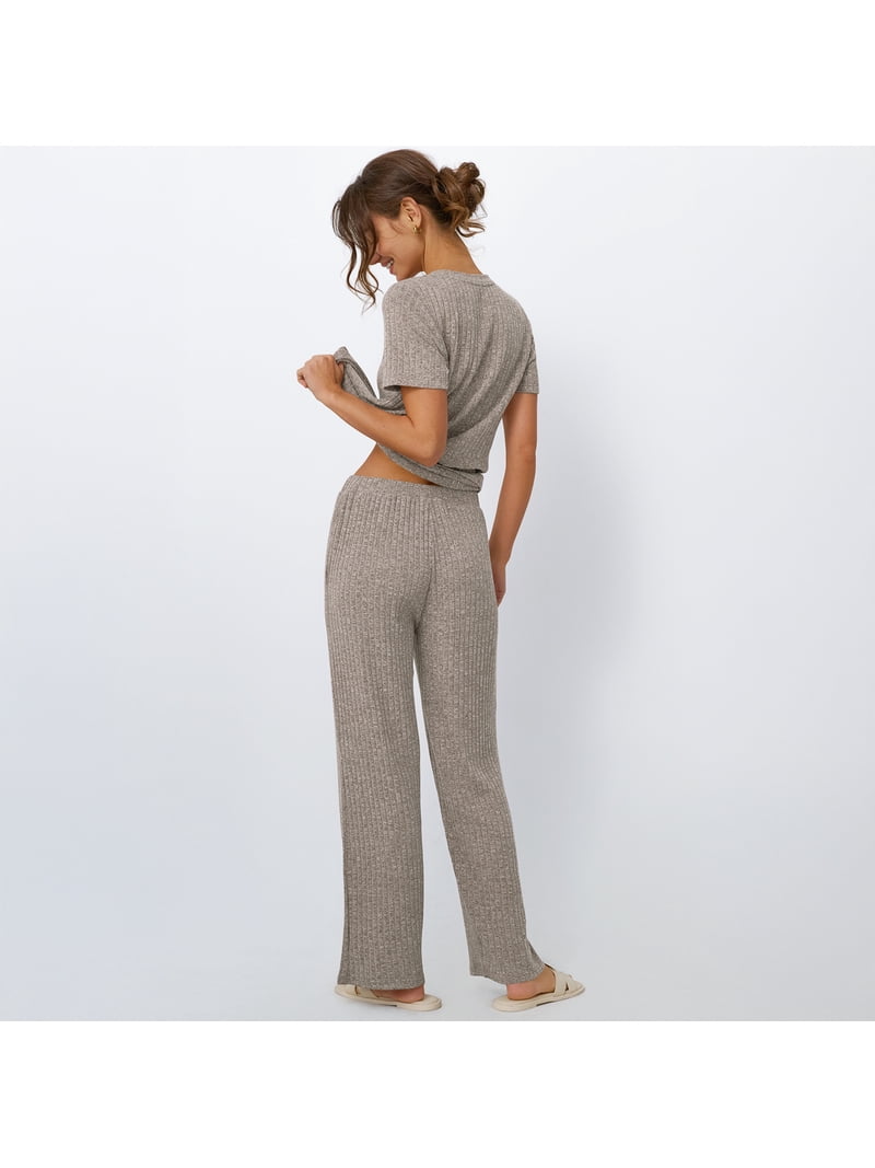 SUNBS Women's Two Piece Lounge Sets Summer Matching Ribbed Knit