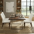 thumbnail image 5 of EOP Modern Dining Chairs Set of 4, Fabric Upholstered Dining Room Chairs, Wooden Armless Kitchen Side Chairs with Solid Wood Legs and Padded Seat, Beige, 5 of 9