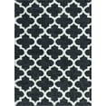 thumbnail image 3 of Contemporary 4x6 Area Rug Shag Thick (3'11'' x 5'3'') Moroccan Tile Charcoal, Cream Indoor Rectangle Easy to Clean, 3 of 9