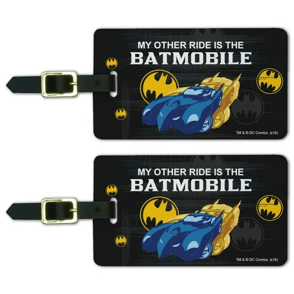 Batman My Other Ride Batmobile Luggage ID Tags Suitcase Carry-On Cards - Set of 2
