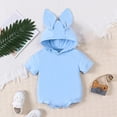 thumbnail image 2 of Afdoent Baby Toddler Boys Clothes Baby Boys Girls Long Sleeve Solid Color Easter Rabbit Ear Romper Kids Clothes For 18-24 Months, 2 of 7