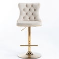 thumbnail image 2 of Cupreous Nailheads and Foam Filler / Velvet Barstools for Kitchen Use Set of 2, 2 of 7