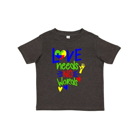 

Inktastic Love Needs No Words Autism Awareness Puzzle Heart Gift Toddler Boy or Toddler Girl T-Shirt