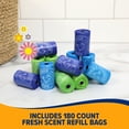 thumbnail image 2 of Arm & Hammer Durable Disposable Fresh Scent Dog Waste Bag Refills, Assorted Colors, 180 Count, 2 of 6